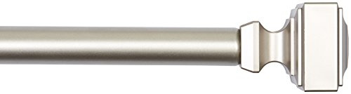 Amazon Basics Tringle à rideaux extensible avec embouts carrés, diamètre 19 mm, 183 à 366 cm, nickel