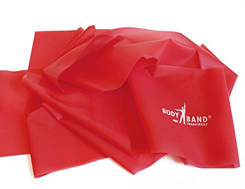 Dittmann® Body-Band ROT mittel, inkl. FTM®- Übungsflyer, Fitnessband von der Rolle geschnitten in Wunschlänge für Krafttraining, Physiotherapie, Krankengymnastik und Fitnessstudios (3 Meter)