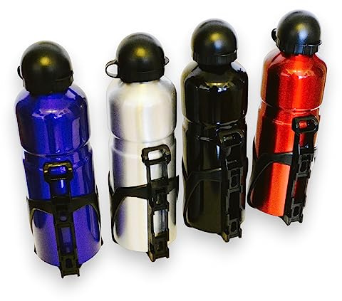 all-around24 Alu Trinkflasche Rot mit Fahrradhalterung Sport Wasserflasche - 750ml Sportflasche Trinköffnung Zug und Druckverschluss