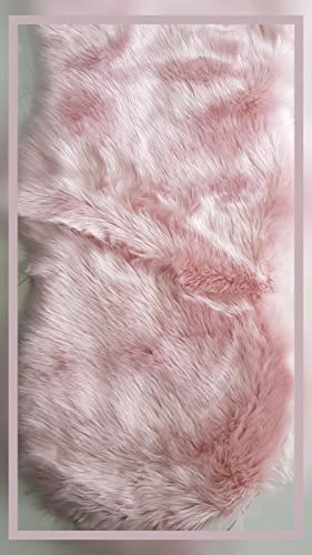Householdfurnishing Lambskin Sheep Skin 100% Polyester Faux Fur Soft Door Mats Rug (light Pink, 60X110)