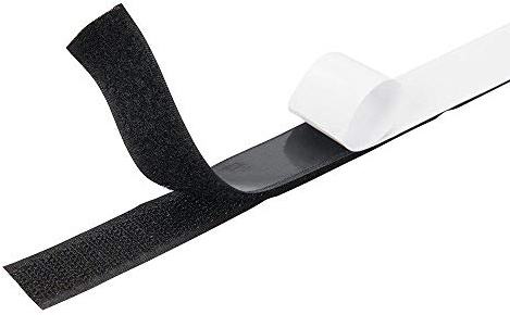 Set di nastro a strappo autoadesivo, nastro adesivo autoadesivo, nastro biadesivo, nastro di fissaggio con retro adesivo nero 3cm-5m
