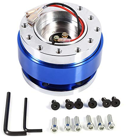 Snap Off Lenkradnabe, Lenkrad Schnellspanner Nabenadapter, Universal 6 Loch Auto Aluminium Radnabenadapter Abreißsatz, Blau