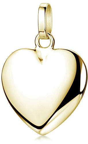 Herz Anhänger Gold mit Halskette aus 925 Sterling Silber vergoldet KA-272 | Kettenanhänger goldenes Herz incl Geschenk Box von MATERIA by Matthias Wagner