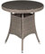 Dellonda Chester Rattan Wicker Outdoor Bistro Table with Tempered Glass Top, Brown - DG65