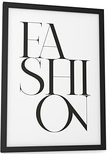 Papierschmiede® Typografie Poster, DIN A4 (21x30 cm), Wanddeko Wohnzimmer, Schlafzimmer, Küche, schwarz-weiß Bild mit Spruch OHNE Rahmen, Caps Fashion