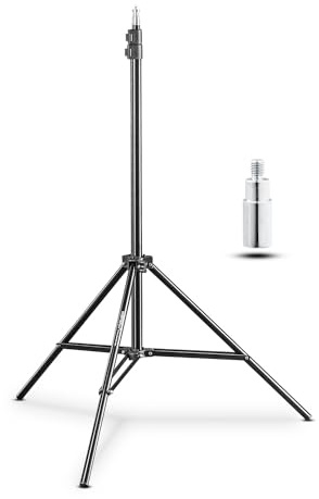 Walimex pro WT-803 2er Set Lampenstativ 208cm - leichtes Lichtstativ aus Aluminium, Höhe max. 208 cm Traglast 3,5 kg für Fotografie Studio Mobil Video Blitz Softbox Ringlicht, mit Tasche + Adapter