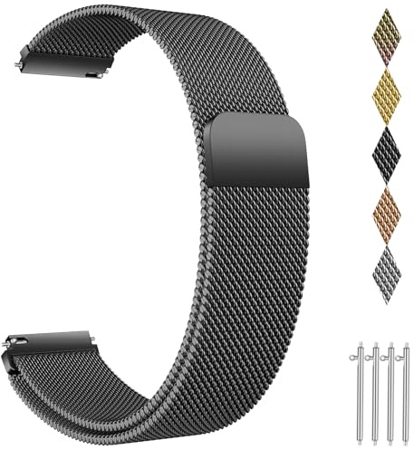 SYSMYXGS Edelstahl Mesh Uhrenarmband 18mm/20mm/22mm Ersatz Metall Armband Armband mit Smartwatch Schnellverschluss Watch Uhren Ersatzband für Damen Herren Magnetverschluss