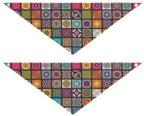 2 Stück Hundehalstücher Haustier Bandana Schal Druckknopf Dreieck Lätzchen Halstuch Set Haustier Urlaub Zubehör Dekor für kleine bis große Welpen Hunde Katzen kleine Vintage dekorative Elemente