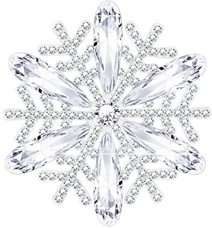 KristLand Crystal Schneeflocken Brosche mit Perle Brautbrosche im Art Deco Retro Stil für Hochzeit Weihnachten Party Brautjungfern Geschenk für Frauen