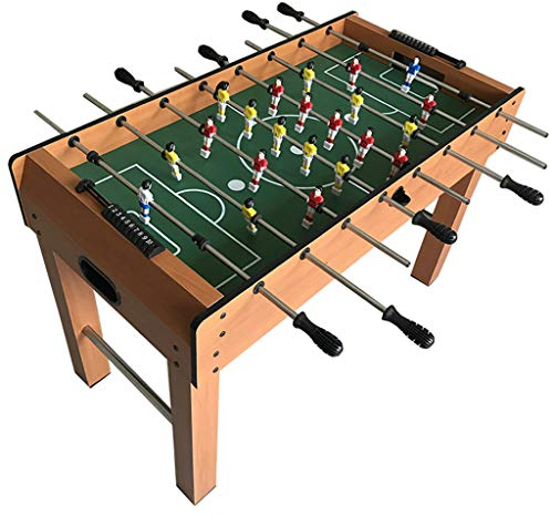 Samnuerly 48-Zoll-Fußballtisch, Indoor-Fußball-Holz-Spieltisch, mit 2 Bällen, Wettkampfgröße und Mehrpersonen-Tischfußball für Erwachsene, Zuhause, Spielzimmer – Braun