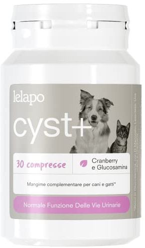 Cyst+ für Zystitis für Katzen und Hunde, 30 Kapseln natürliches Ergänzungsfutter für das Wohlbefinden von Urinarstraßen mit Cranberry, D-Mannose, Lespedeza, Trauben Ursina und Glucosamin, hergestellt
