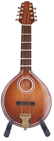 TMISHION Mandoline Miniature, Mini Instrument de Mandoline Peu Encombrant, élégant Modèle de Mandoline à 8 Cordes Fait à la Main pour Cadeaux, Décoration de la Maison, Noël, Ornement de