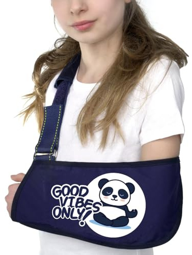 Pani TERESA MEDICA Armschlinge Medizinische Armschlaufe Schulter Für Gipsarm Universell Einstellbar Recht Links Kinder Gebrochener Arm Behandlung Schmerzlinderung Schulterschlinge XXS Dunkelblau
