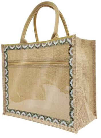 Starnearby DIY Diamond Painting Tasche, 5D Diamant Painting Tragetasche mit Innentasche und Reißverschluss Stofftasche Shopper, Wasserdichtr Einkaufstasche mit 2 Austauschbaren Leinwänden(Primärfarbe)