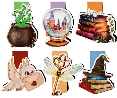 COLOFALLA 6 Stück Magnetische Lesezeichen Zauber Magic Lesezeichen Kinder Magnetisch Einschulung Geschenke Kindergeburtstag Geschenk Kinder Schulkind Mitgebsel