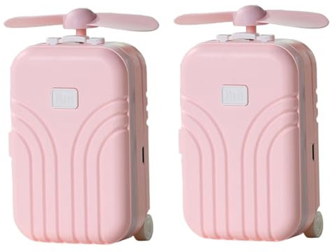 MAGICLULU 2 Piezas Ventilador Portátil Usb Ventilador Portatil De Mano Fanático De Los Viajes Ventiladores Portátiles Ventilador De Carga Ventiladores Usb Mini Rosa Valija