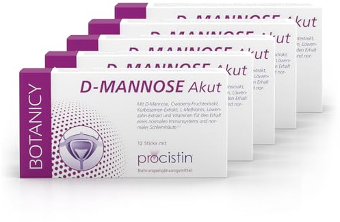 BOTANICY D-Mannose + Cranberry Akut - PROCISTIN® D-Mannose-Pulver mit Cranberryextrakt - inkl. Löwenzahn, Ohne künstliche Zusätze & Gentechnik