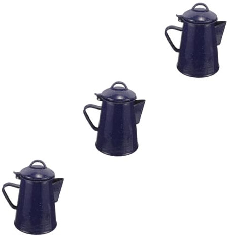 TOPBATHY 3pcs Enamel Tea Pot Infuser Camping Tea Kettle Water Pot Kitchen Supplies Easy to Clean