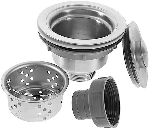jojofuny 2sets Sink Strainer Assembly Kit Kitchen Sink Drain Basket Filter Easy to Install