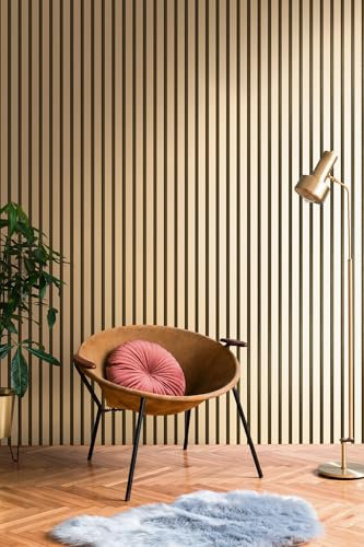 A.S. Création Carta da parati non tessuta con motivo a pannelli con effetto metallizzato 0,53 x 10,05 m - nero oro metallizzato - Carta da parati effetto legno made in Germany - 786272