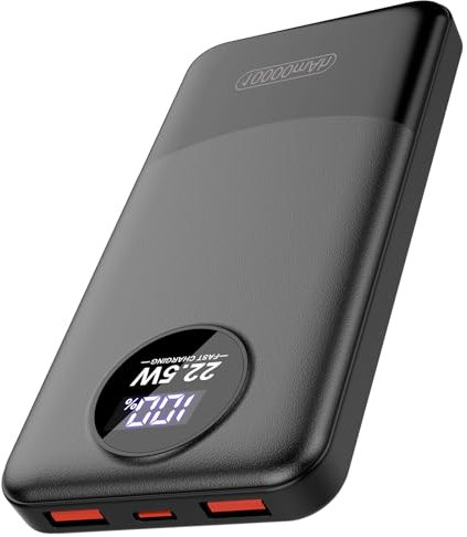 Power Bank 10000mAh, PD 22.5W Ricarica Rapida powerbank, QC 3.0 USB C caricatore portatile Con LED Display Batteria Esterna per iPhone 16 15 14 13 12 Pro Max Mini Plus smartphone Android etc