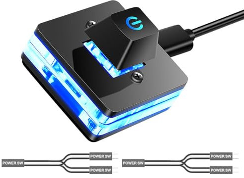 Bouton d'alimentation externe PC avec câble d'extension de lumière LED pour une utilisation pratique sur le bureau