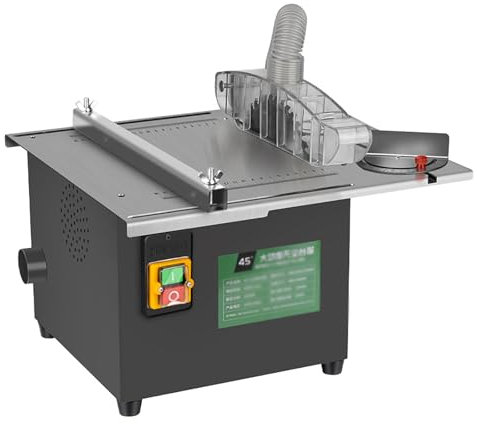 FXNFXLA Mini Desktop Electric Table Saw, 180mm Blade, 1600W, 55mm Cut Depth, 45° Angle, Portable, For Crafts