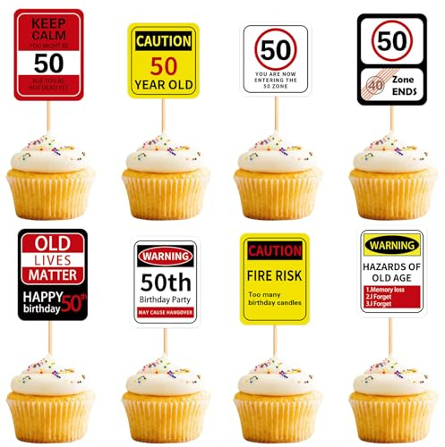 Blumomon 36Pcs 50th Happy Birthday Cupcake Toppers Happy 50 Cupcake Decoration Cheers to 50 Years Cake Decoration for 50th Birthday Party Decoration 50th Anniversary Cake Decoration