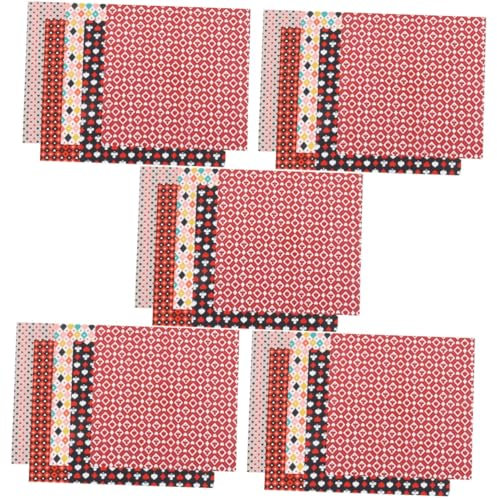 VILLCASE 5 Sätze Bedrucktes Stoffset Farbstoff Filzstoff Weichmacher Patchwork Baumwollfabrik Garn Zum Häkeln Weichspüler Leinen Streifen Gezeitenwaschflüssigkeit Baumwolle 5 Blatt * 5
