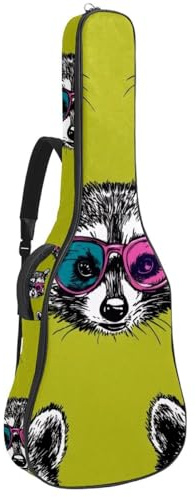 Happy St. Patrick's Day Kleeblatt Karomuster Gepolsterte Gitarrentasche Schützende Akustikgitarre Cover Gigbag für E-Bass Klassikgitarre, Mehrfarbig 04, 42.9x16.9x4.7 in, Lässiger Tagesrucksack