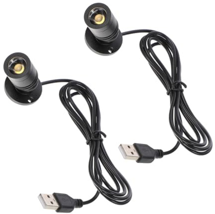 jojofuny Kleiner USB LED Spot für Schrank Winkelverstellbar aus Aluminium Schwarz/Weiß für Displays