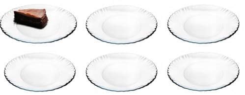 Tellerset 6 Personen Ø 19 cm Glasteller Kuchenteller Set aus Glas Sunny