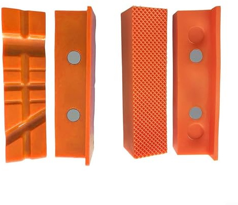 ZiStarlilife Kit de mâchoires magnétiques souples pour étau - Inserts de protection pour étau - Compatibles avec une large gamme d'étaux/étaux et blocs (10,2 cm, orange)