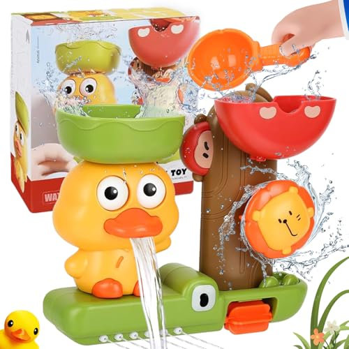 Badewannenspielzeug ab 1 2 3 4 Jahr, Bath Toy Baby, Badewannen Spielzeug Kinder, Wasserspielzeug Kinder, Badespielzeug Baby, Wasserdusche Spielzeug für Kind-er mit Saugnapf, für Geschenk Mädchen Junge