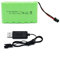 Tosiicop 7.2V 2400mAh NiMH Battery - RC Car Rechargeable Battery AA with SM-2P 2 Pin Plug and USB Charge Cable for RC Truck Car Boat High Speed Capacity Cars Vehicles Batteries (7.2V 2400mAh)