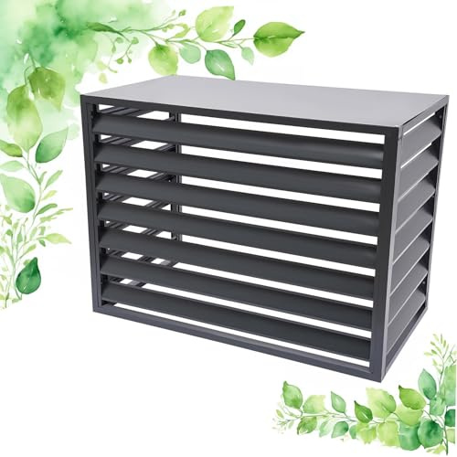 Unmjgybc cubierta aire acondicionado aluminio L100*W50*H70(1.5P) rejilla aire acondicionado exterior protección de equipos proteger contra hojas, ramas, nieve, granizo mayor privacidad
