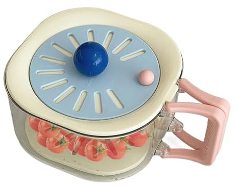 Colino Per Frutta Con Coperchio,Scodella Per Lavare Verdure - Soluzione 2 In 1 Con Manico Pie