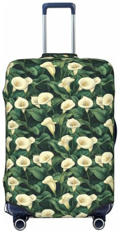 TZTTZT Housse de protection pour bagage - Blanc - Imprimé lys Calla - Pour valises, Noir/blanc, 22-24