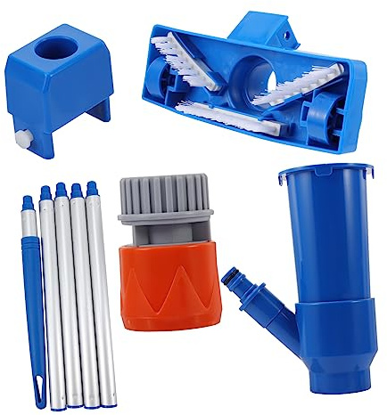 HIAKDOFT 1 Juego Kit de Limpieza de Piscina con Herramientas de Absorción de Suciedad Cepillo de Aspiración de Plástico Ligero y Duradero Instalación y para Mantener Piscina Limpia
