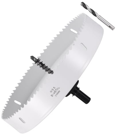 METALLIXITY Kit de Scies Cloche Bi-Métal 216mm (8-1/2), Fraiseuse à Grande Vitesse en Acier M42 avec Mèche Centrale, Clé Hexagonale et Ressort - pour Tôle Métallique, Bois, Blanc