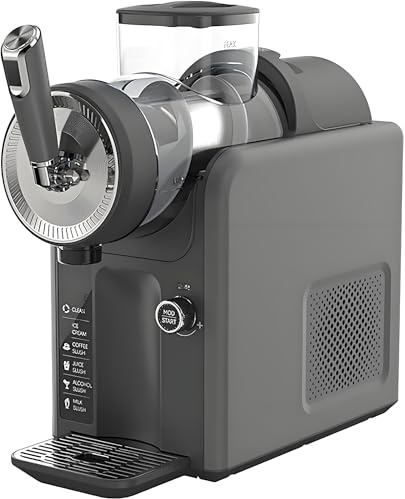 Macchina per granite, tecnologia di raffreddamento rapido in 15 minuti, 5 programmi preimpostati/rotazione a 360° per granite, cocktail, frappé, milkshake,Grey