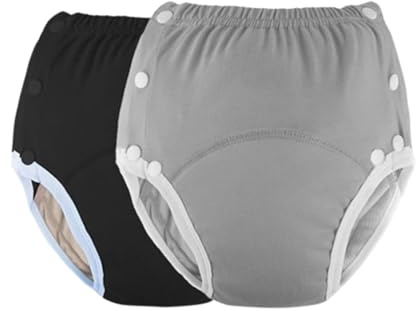 Erwachsene Inkontinenz Unterwäsche für Bettnässen für Männer und Frauen, atmungsaktive und waschbare Urinauslass-Schutzhose für ältere Menschen(Black+Gray,XXXL)