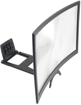 FUTUREORYY Support De Loupe D'écran Incurvé 12 Pouces pour Téléphone Portable, Amplificateur D'écran Mobile, Pliable Et Portable, Matériau Sûr, Usage Voyage Et Divertissement, Noir