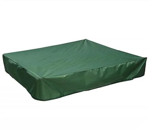 Sandkastenabdeckung Sandkasten-Staubschutzhülle, quadratisch, wasserdicht, Oxford-Stoff, staubdichter Schutz mit Kordelzug(Green,120x120x20cm)