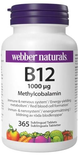 Naturals B12 WeberMethylcobalamim 365 Tabletas sublinguales