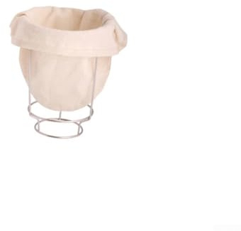Estante de acero inoxidable con paño de filtro y bolsas coladoras reutilizables lavables diseñadas para ofrecer una filtración estable y resistente a derrames para café, yogur, caldo y leche de nueces