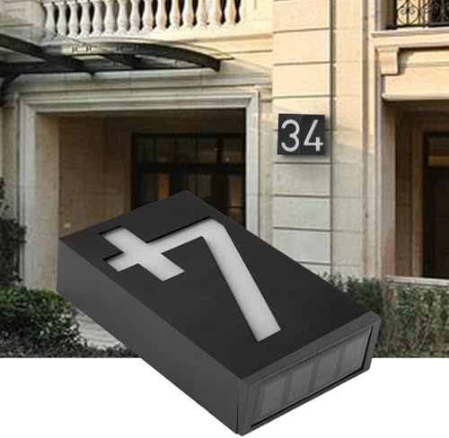 Dioche Adresse NuOutdoor Panneau Lumineux LED à énergie Solaire | Panneau d'Adresse économe en énergie pour Maison, Hôtel et Magasin | 6 Lumières LED Lumineuses | Résistant aux Intempéries |