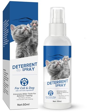 Cat Repellent Spray, Cat Deterrent Spray for Furniture and Sofa Protection, Extra Bitter Anti Scratch Spray Indoor & Outdoor for Cats and Dogs, 50ml (Pack of 1)