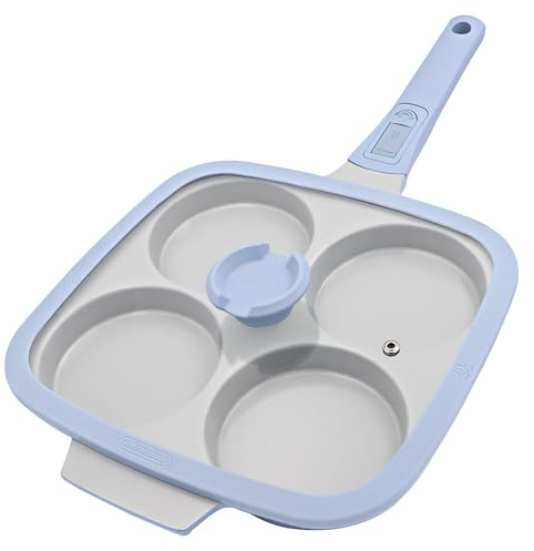 RANX INGST Grande Poêle à Pancakes en Céramique 26 x 24 cm avec Couvercle