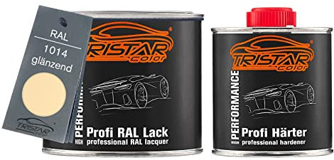 TRISTARcolor RAL 1014 Elfenbein 2K Autolack glänzend 0,75 Liter / 750 ml Dose inkl. Härter